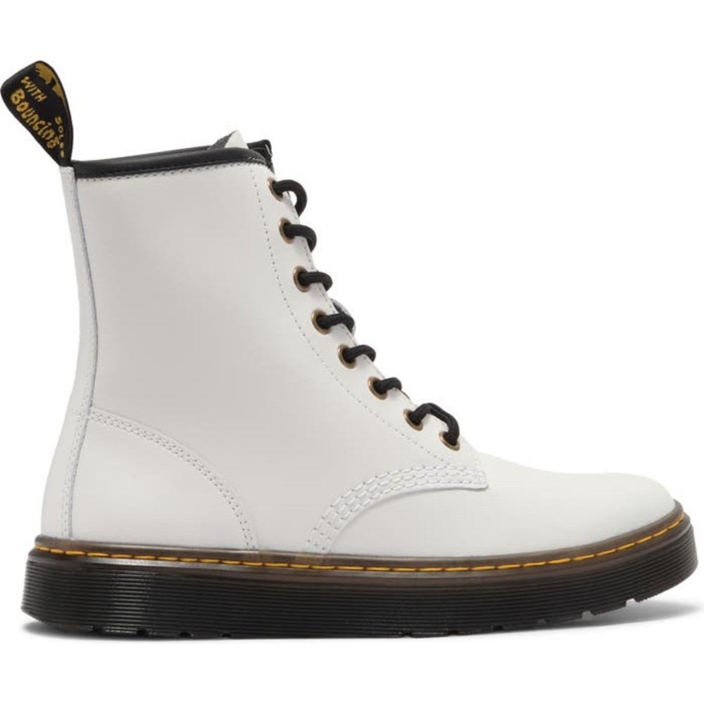 NEW Dr. Martens Zavala 8-Eyelet Combat Boot in White - Picture 3 of 9